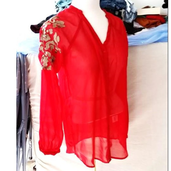 LAST CHANCE! Embroidered Peasant Top - Picture 1 of 4